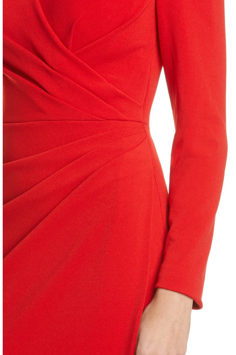 Long Sleeve Trumpet Gown, Alternate, color, SCARLET RED