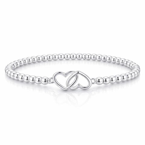 Beaded intertwined Heart Bracelet