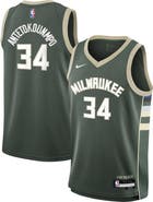 Nike Youth Nike Giannis Antetokounmpo Hunter Green Milwaukee Bucks Swingman Jersey - Icon Edition