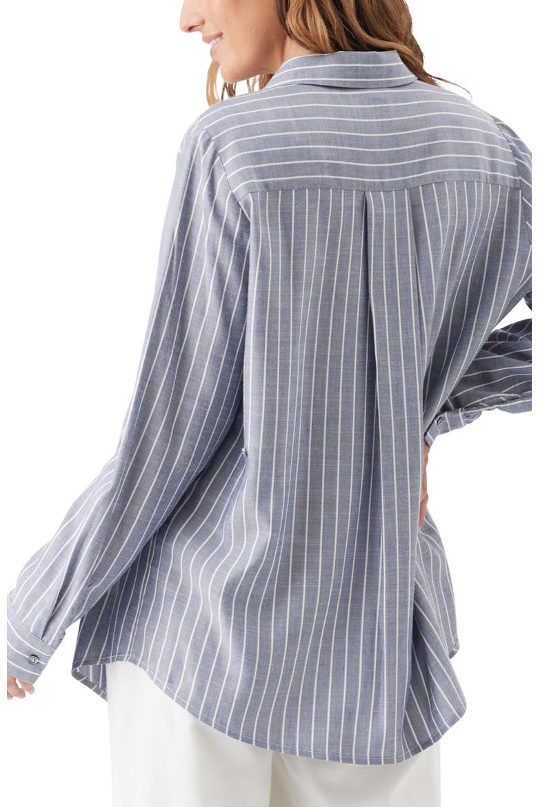 Millie Button Up Stripe Maternity Maternity Shirt, Alternate, color, Denim / White