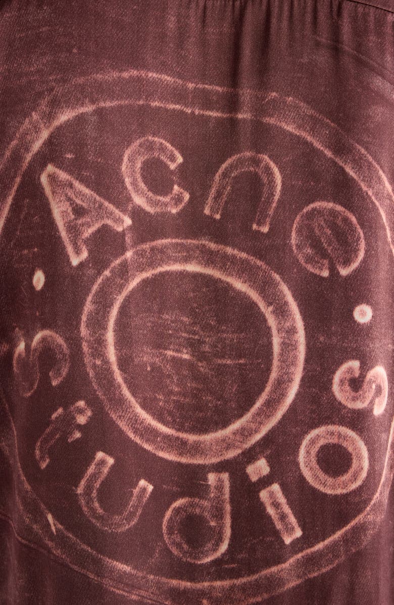 Acne Studios Soweno Trompe l'Oeil Print Button-Up Shirt, Alternate, color, Brown