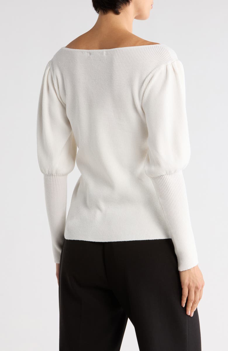 PATRIZIA LUCA Puff Sleeve Sweater, Alternate, color, Off White