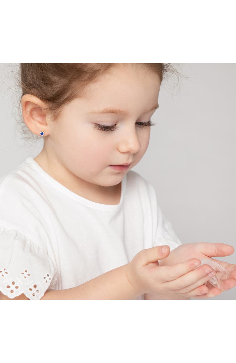 In Season Jewelry Cubic Zirconia Encrusted Heart Earrings, Alternate, color, Blue