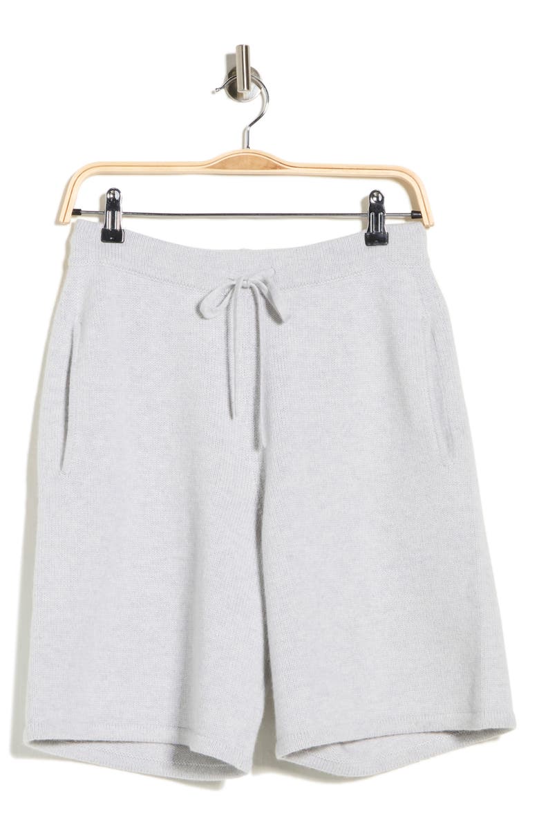 TWP Cashmere Sweater Shorts, Main, color, White Heather Grey