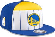 New Era Men's New Era White/Royal Golden State Warriors 2025 NBA Tip Off Split Panel 9FIFTY Snapback Hat