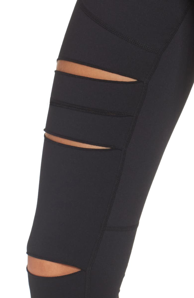 Zella Cece High Waist Open Knee Leggings, Alternate, color, 