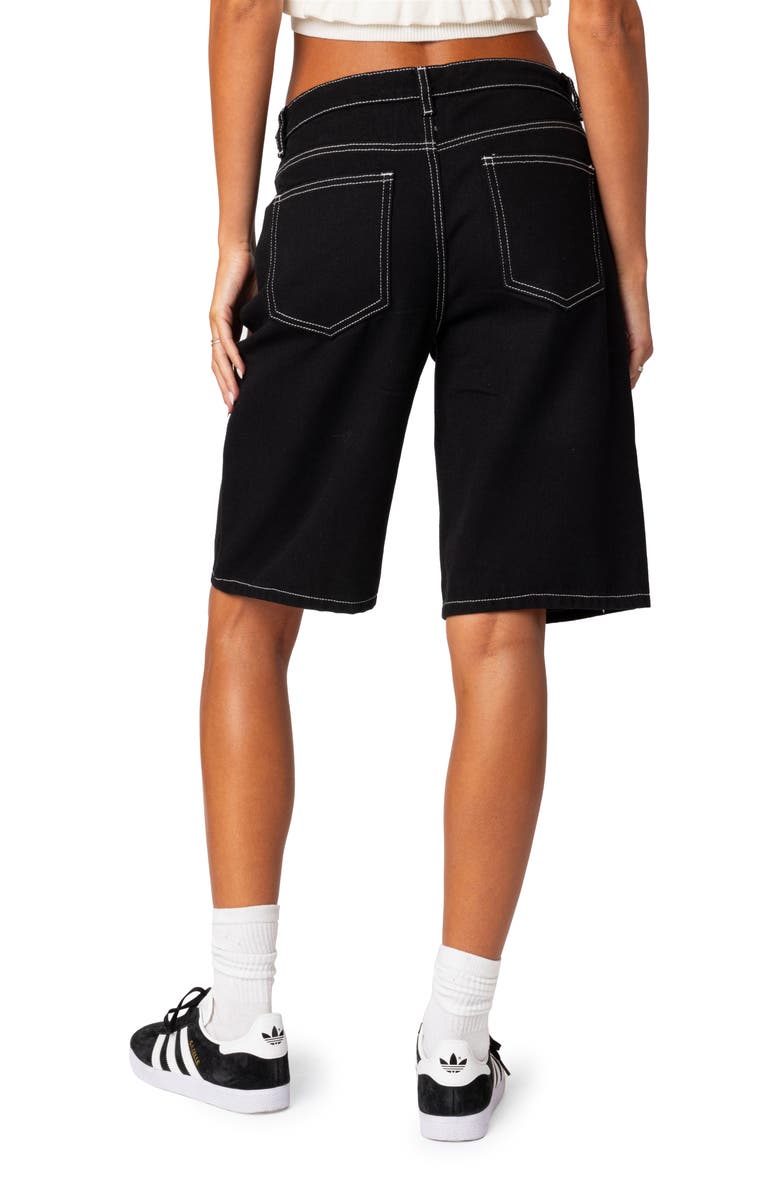 EDIKTED Neva Denim Bermuda Shorts, Alternate, color, 