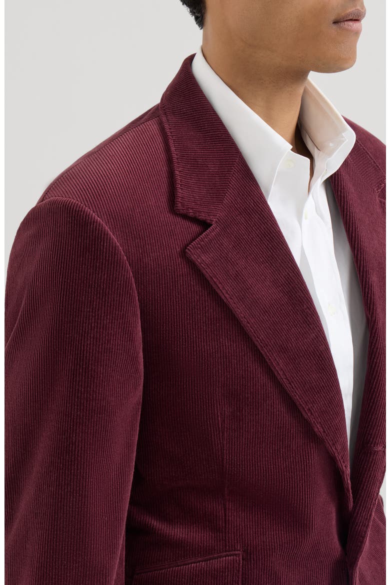 Comfort cotton and cashmere corduroy Cavallo Tailor blazer with metal buttons, Alternate, color, Bordeaux