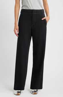 rag & bone Irina Contrast Stitch Straight Leg Ponte Pants