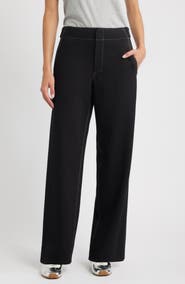 rag & bone Irina Contrast Stitch Straight Leg Ponte Pants