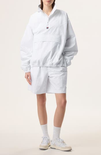 FILA x Hailey Half Zip Nylon Oversize Jacket | Nordstrom