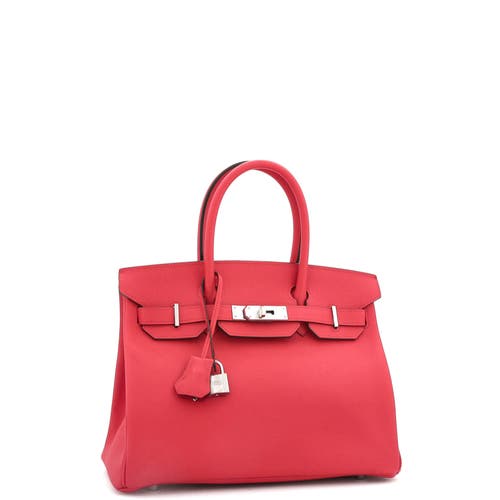 Pre-owned Hermes Hermes Birkin Handbag Pink Epsom With Palladium Hardware 30 In Purple