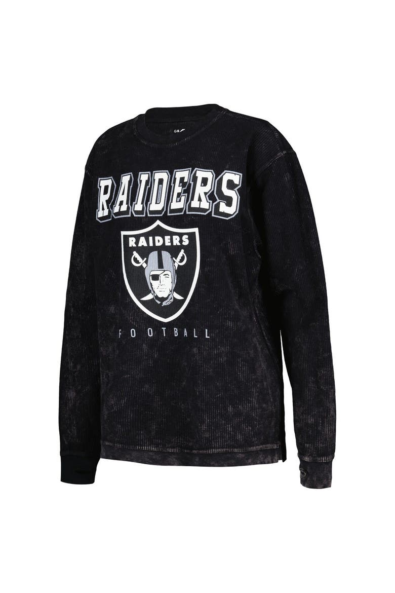 Women's G-III 4Her by Carl Banks Black Las Vegas Raiders Comfy Cord Pullover Sweatshirt, Alternate, color, Black