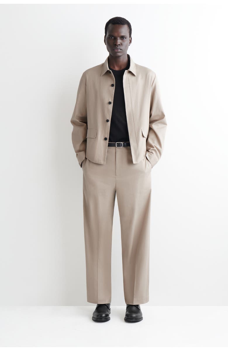 COS Relaxed Cotton-Linen Overshirt, Alternate, color, Beige