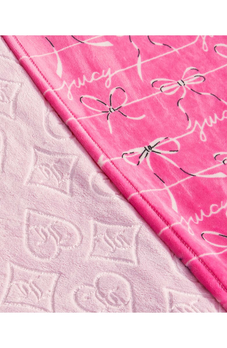 Juicy Couture 2-Pack Throw Blankets, Alternate, color, Royal Embossed / Bow