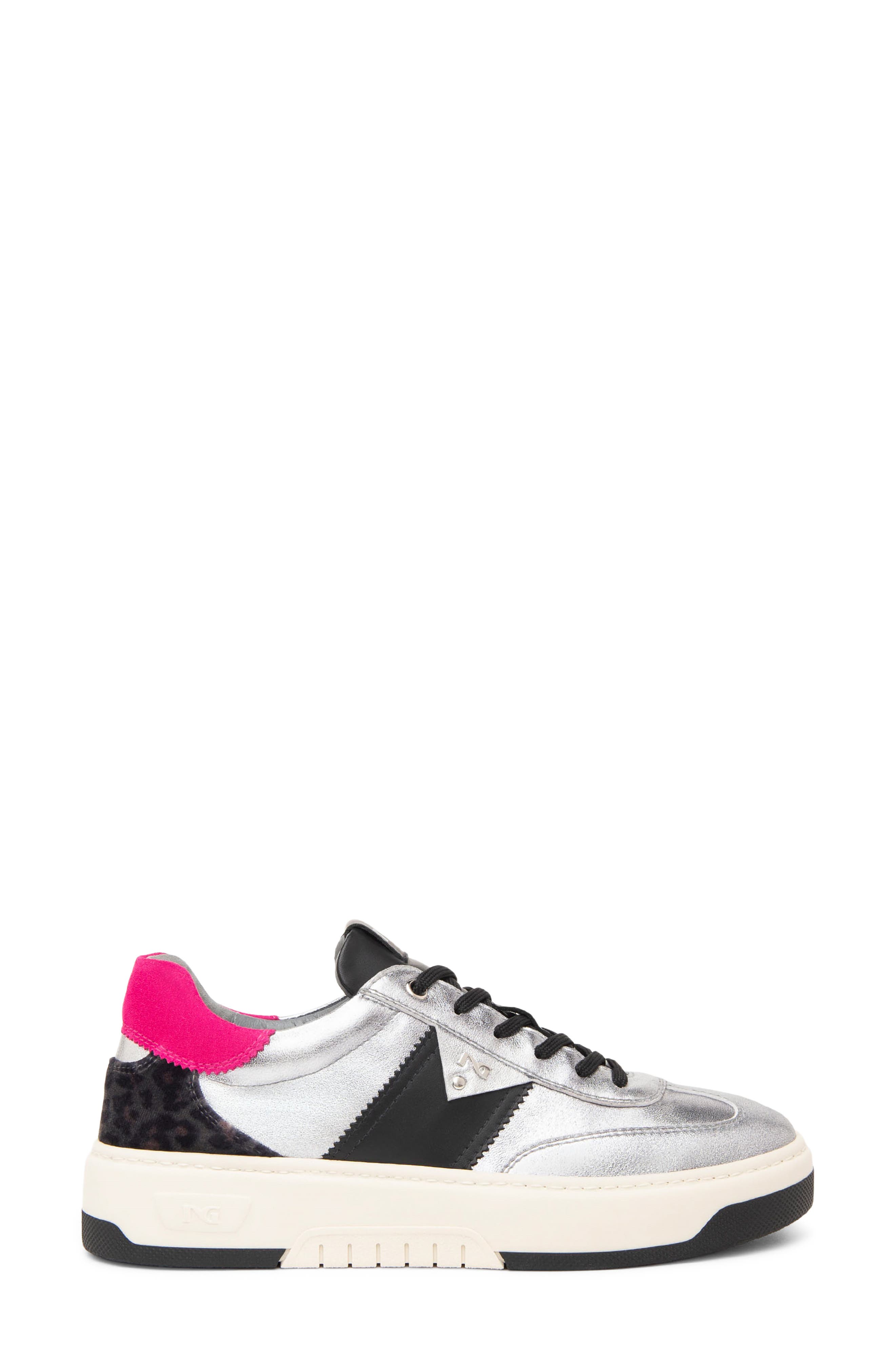 NeroGiardini Retro Sneaker, Alternate, color, Silver/ Pink