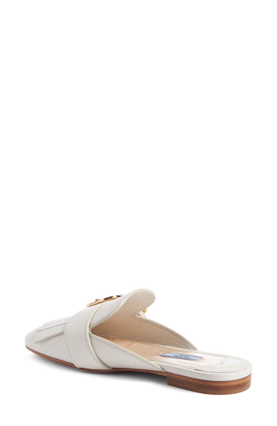 Prada Kiltie Loafer Mule, Alternate, color, 