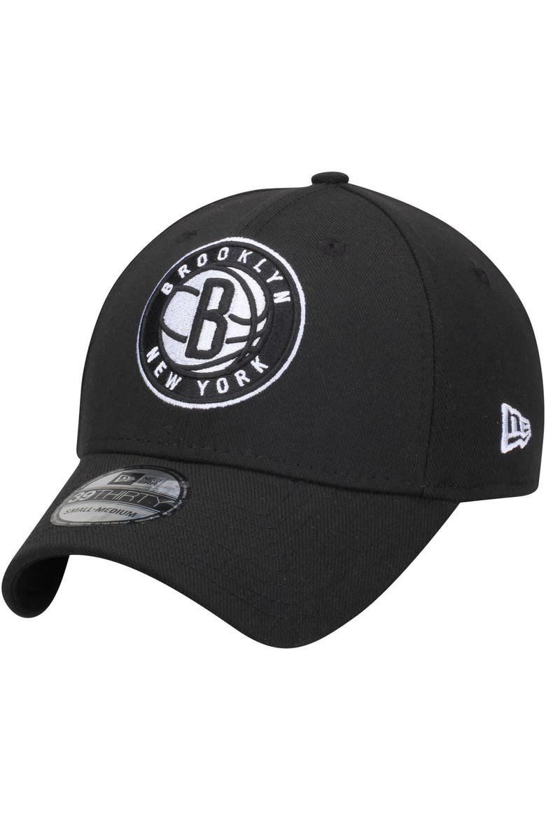 Men's New Era Black Brooklyn Nets Team Classic 39THIRTY Flex Hat, Main, color, Black