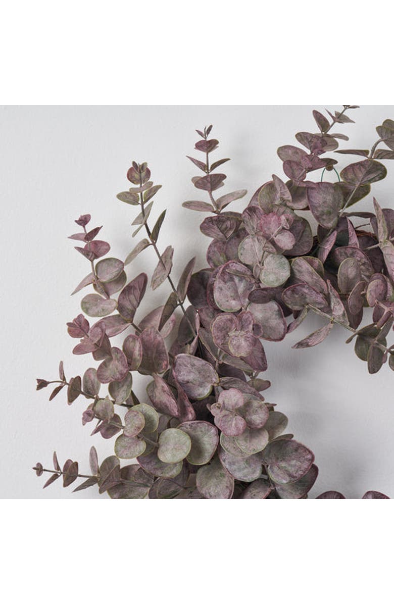 Darby Creek Trading Frosted Purple/Green Eucalyptus Front Door All Seasons Spring Wreath, Alternate, color, Purple