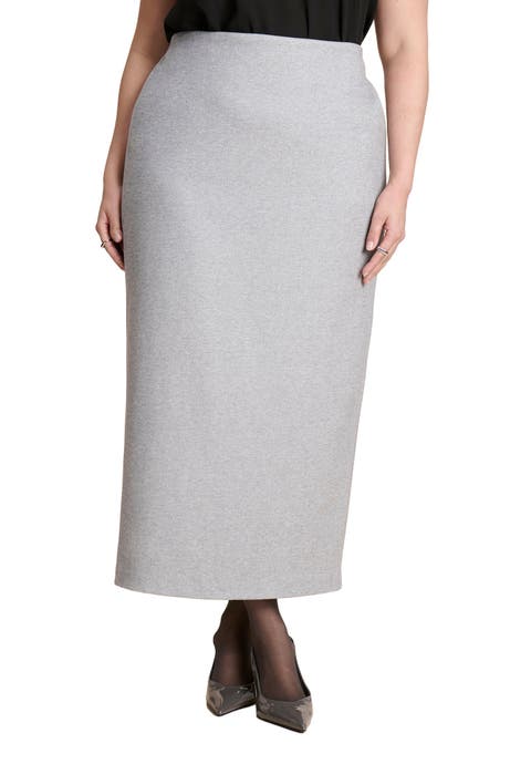 Heathered Column Maxi Skirt (Plus)