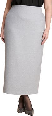 ELOQUII Heathered Column Maxi Skirt