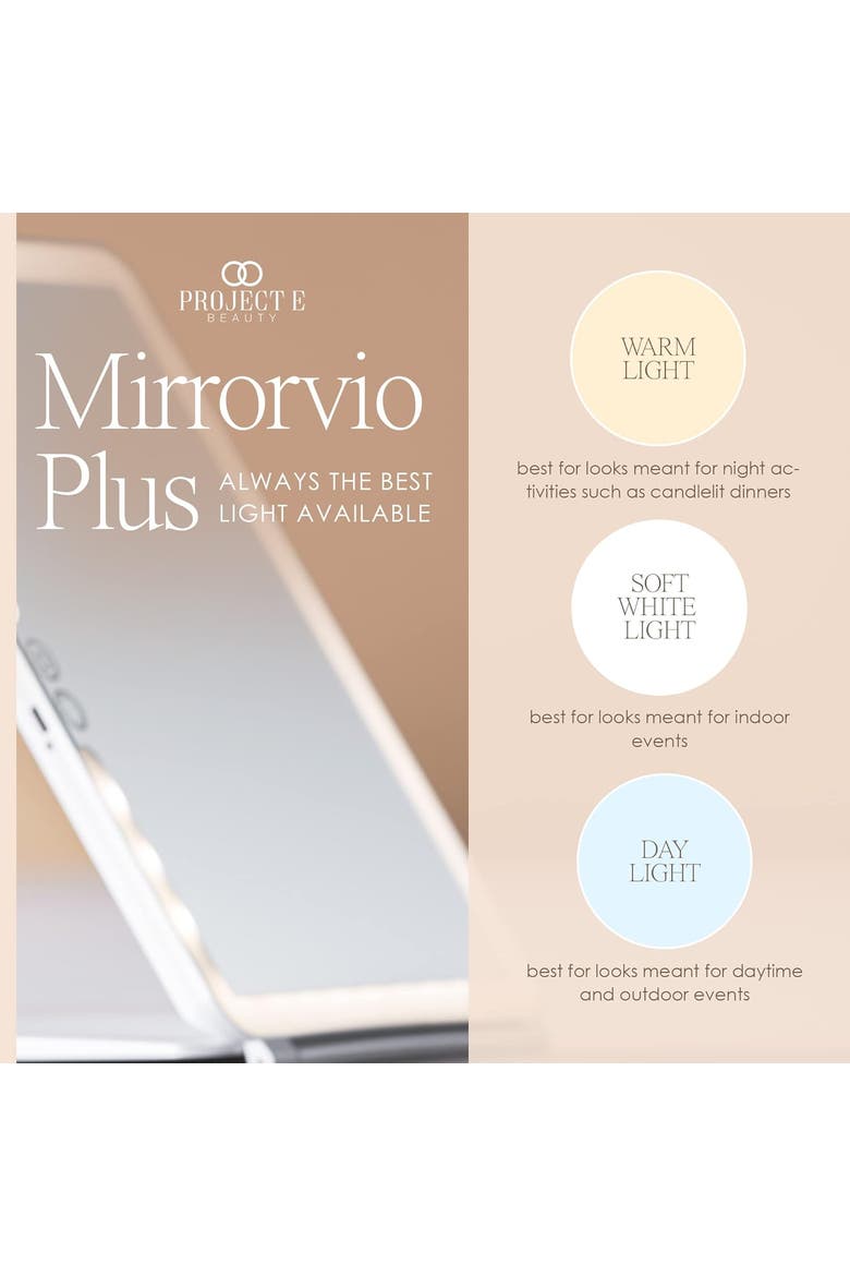 Mirrorvio+ Travel Vanity Mirror, Alternate, color, White