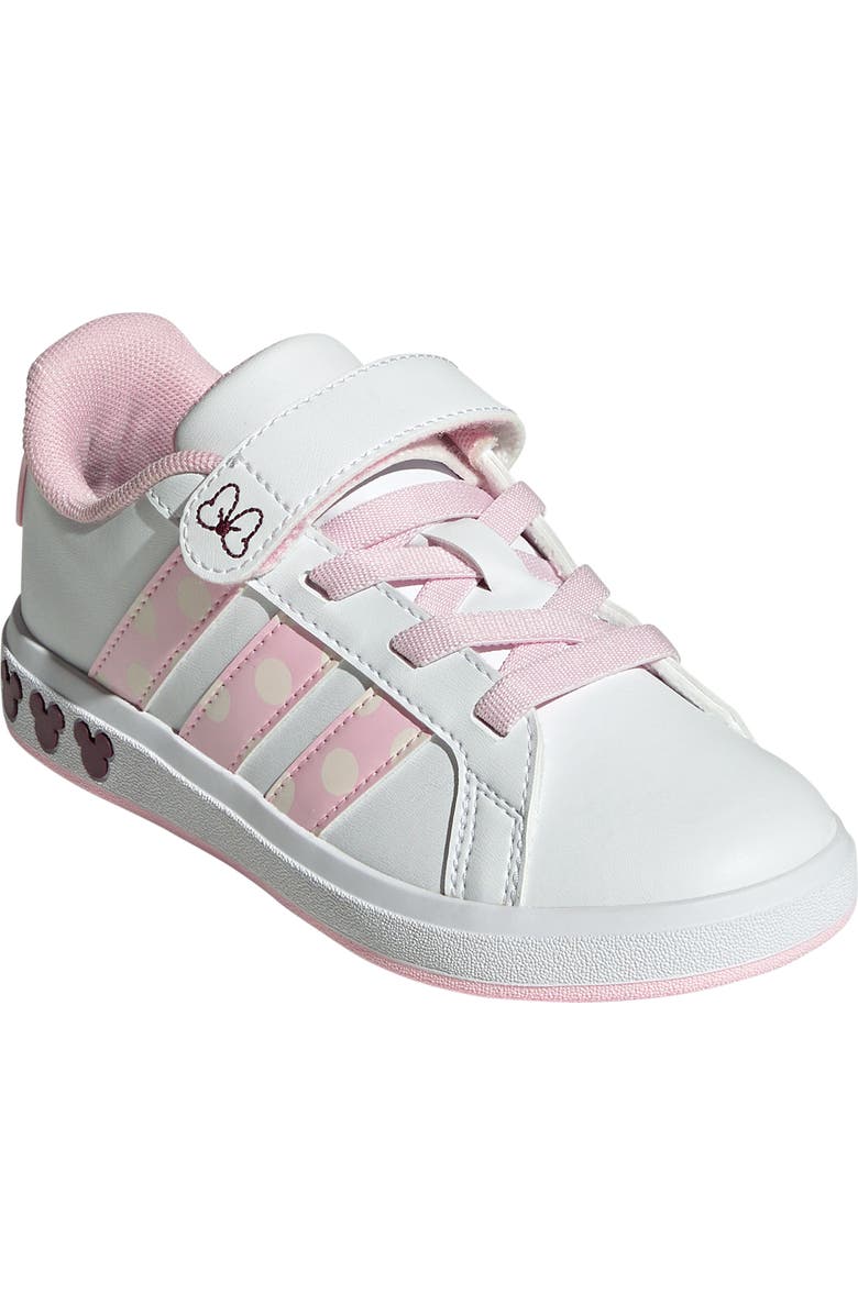 adidas Kids' Grand Court Minnie Mouse Sneaker, Main, color, White/ Clear Pink/ Chalk White