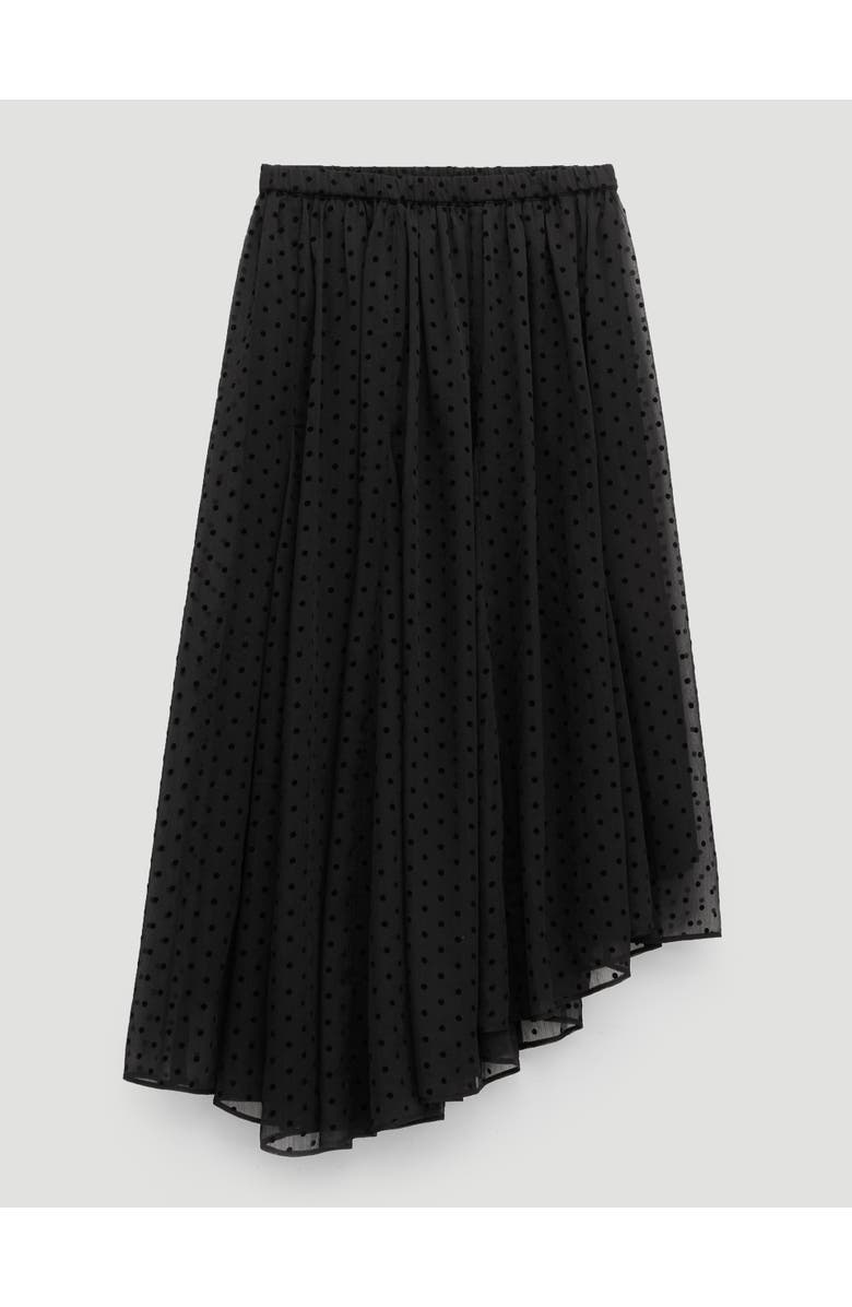 Hush Asymmetrical Flocked Spot Skirt, Alternate, color, Black