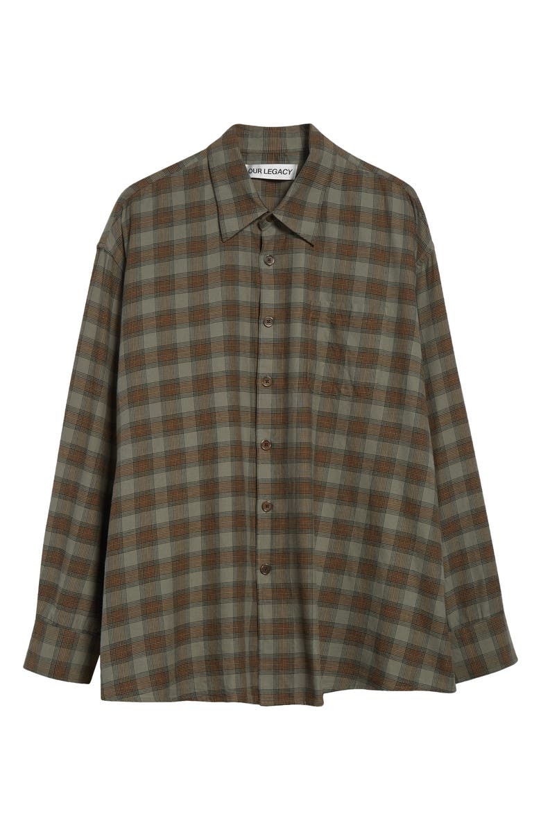 OUR LEGACY Borrowed Check Flannel Button-Up Shirt, Alternate, color, Iowa Flannel Check