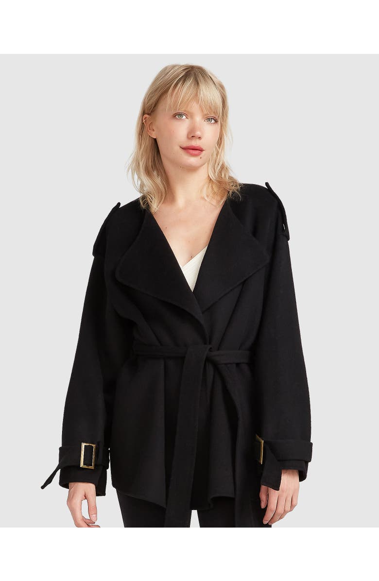 Belle & Bloom Let Me Go Collarless Coat, Alternate, color, Black