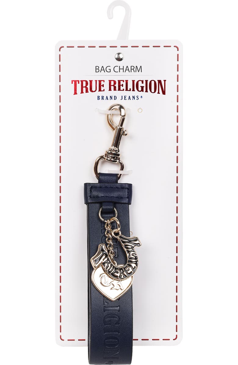 True Religion Bag Charm Keychain, Alternate, color, Navy