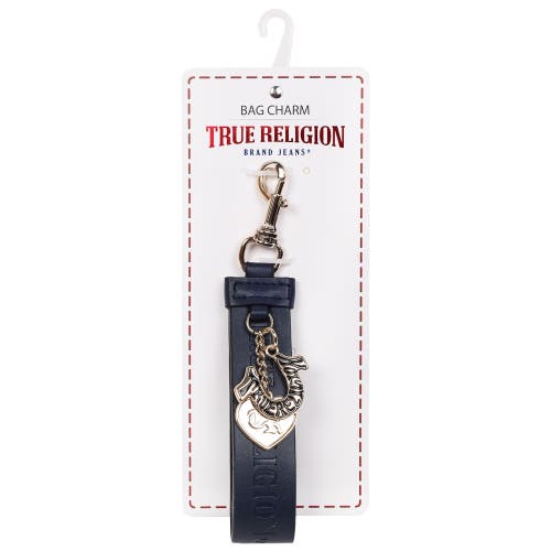 True Religion Bag Charm Keychain In Blue