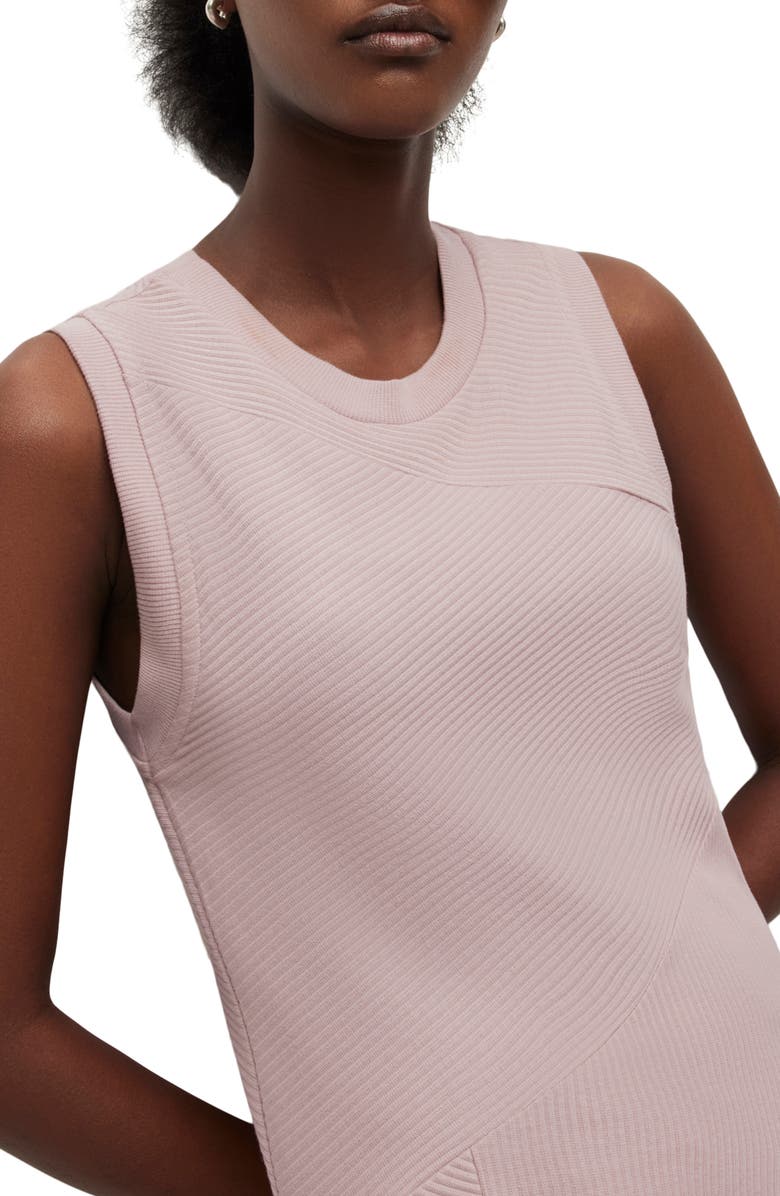 AllSaints Gia Sleeveless Rib Midi Dress, Alternate, color, 