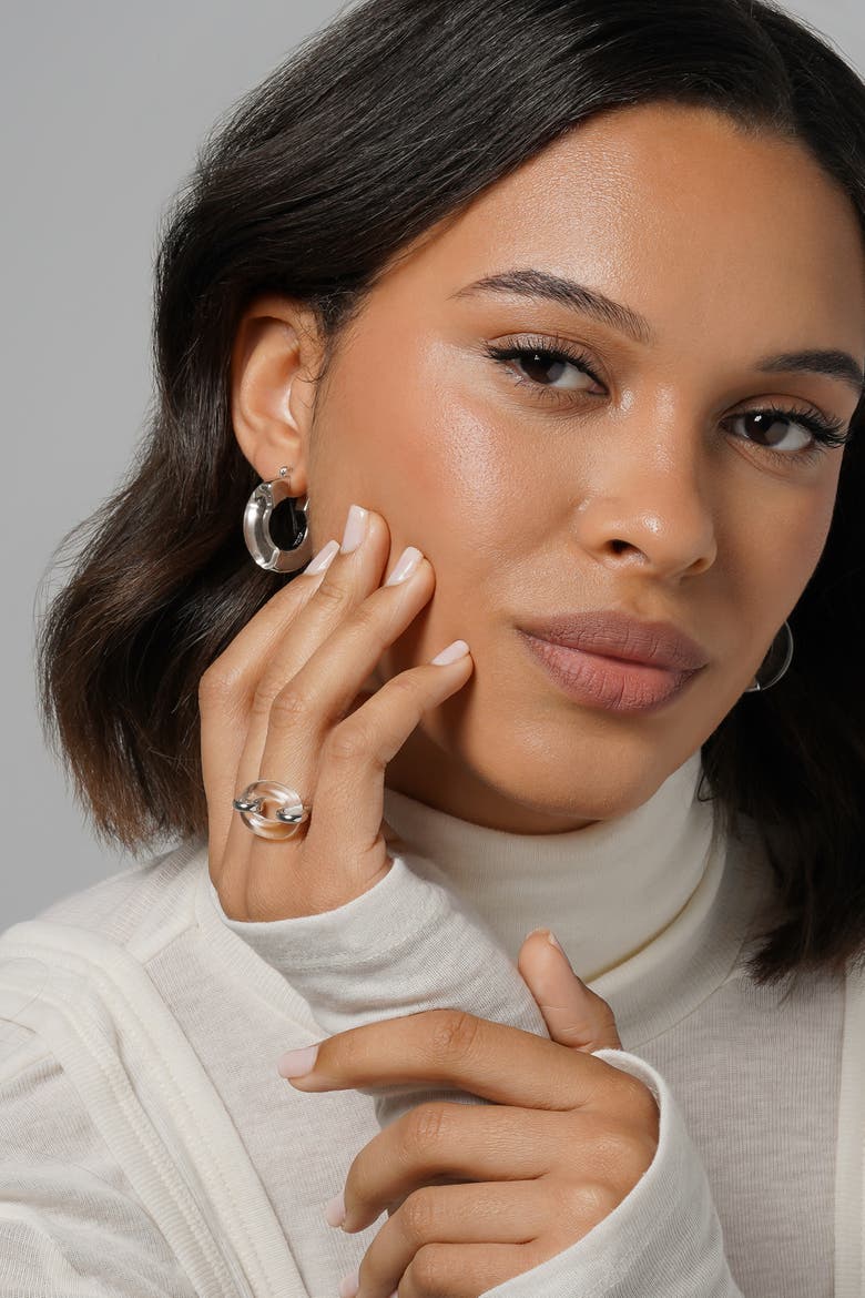 Split Hoops, Alternate, color, Silver