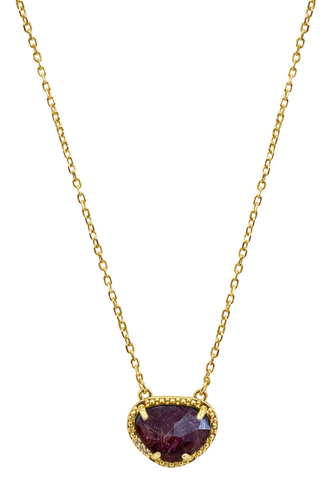 ADORNIA FINE 14K Yellow Gold Plated Sterling Silver Birthstone Pendant Necklace