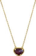 ADORNIA FINE 14K Yellow Gold Plated Sterling Silver Birthstone Pendant Necklace
