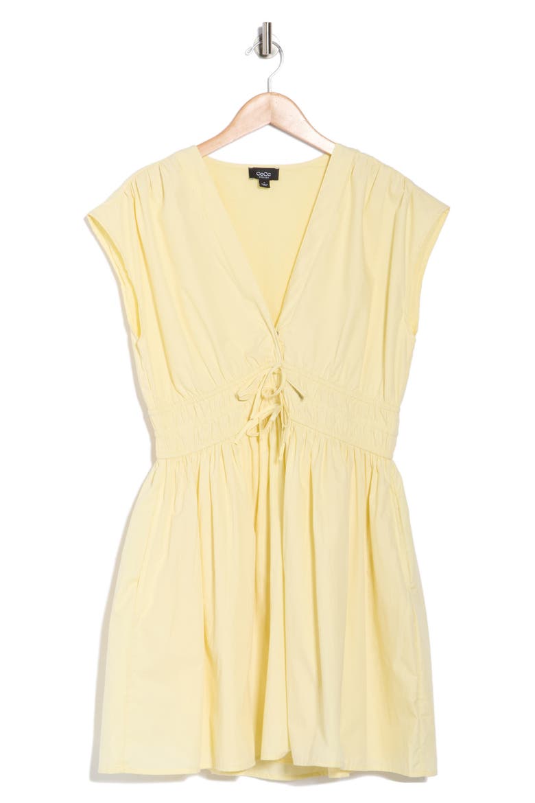 V-Neck Multi Tie Dress, Alternate, color, PASTEL YELLOW