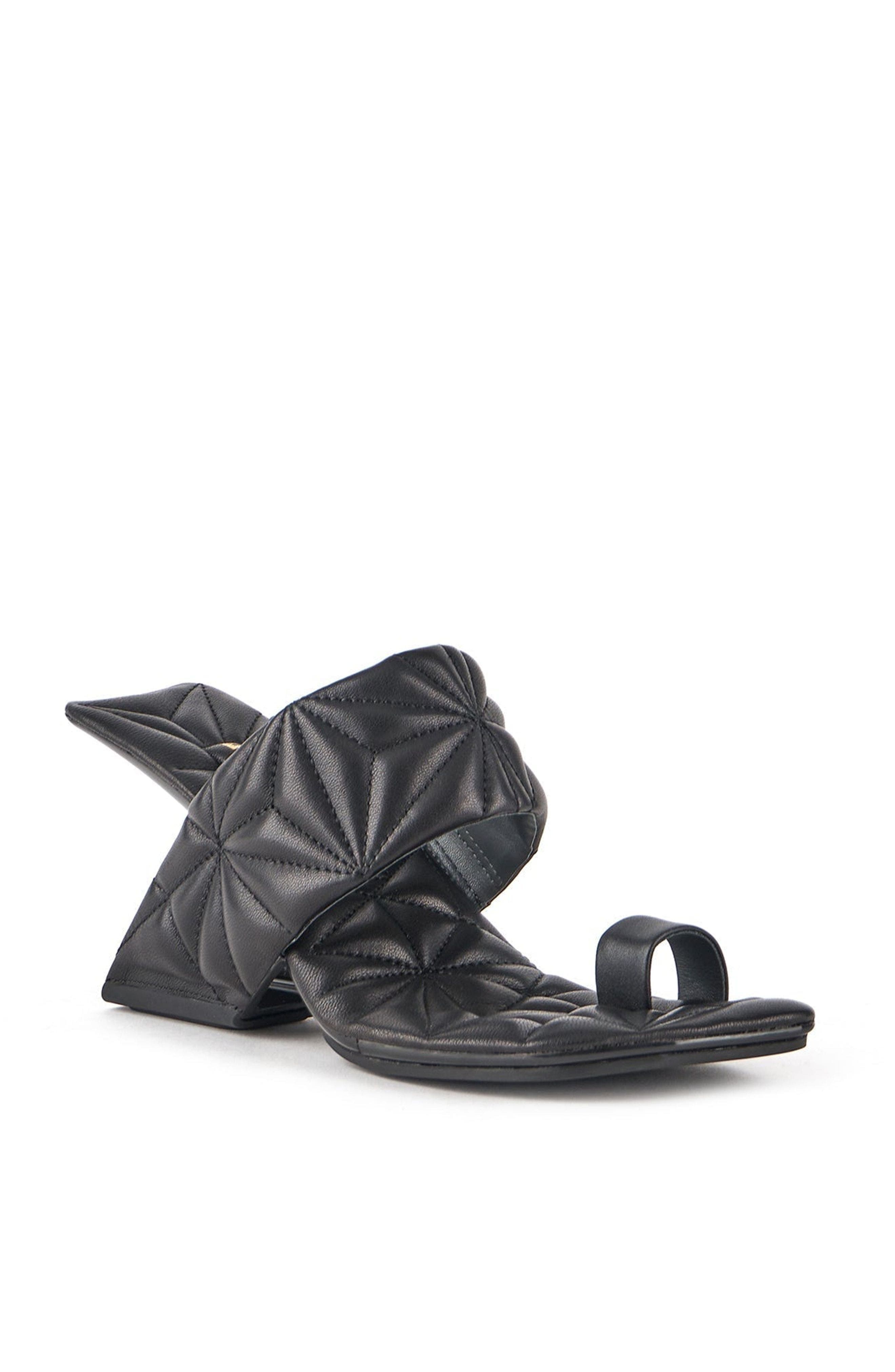Loop Toe Hi Puffy Sandals, Alternate, color, Black Puffy