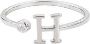 Adornia Cubic Zirconia Initial Adjustable Band Ring