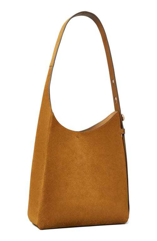 Tory Burch Small Romy Pebble Leather Hobo Bag In Brown