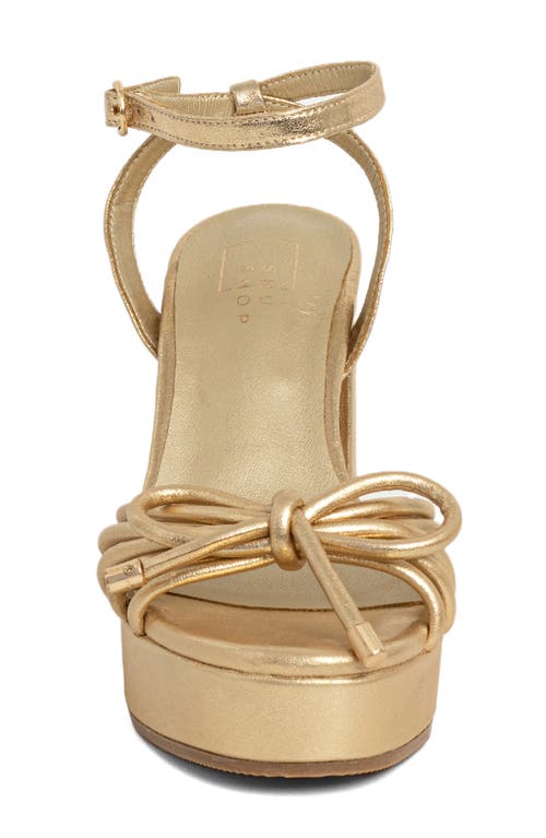 Shushop Edith Ankle Strap Platform Sandal In Gold