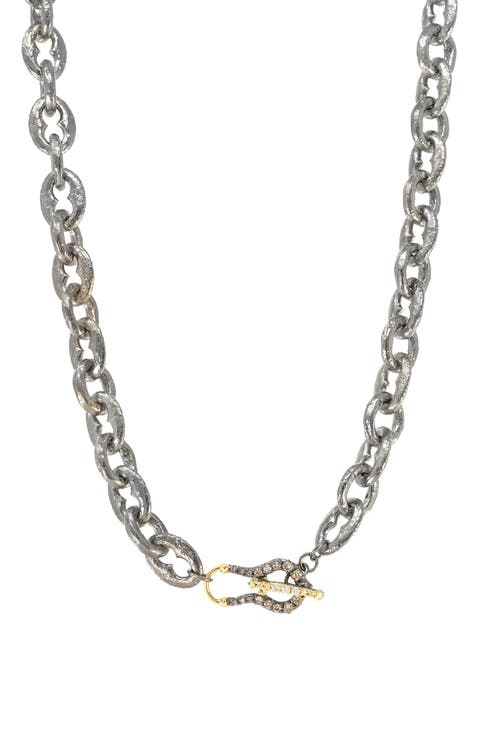 Pavé Diamond Toggle Link Necklace
