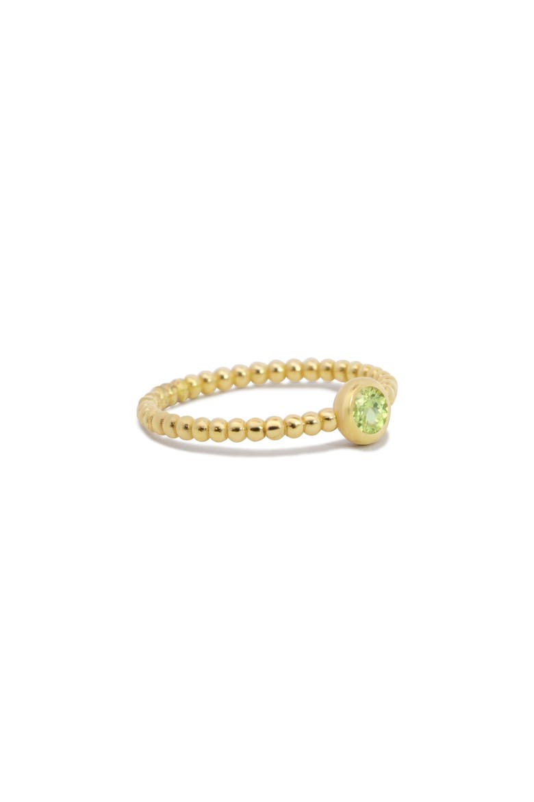 Gold Beaded Peridot Ring, Alternate, color, Perdiot