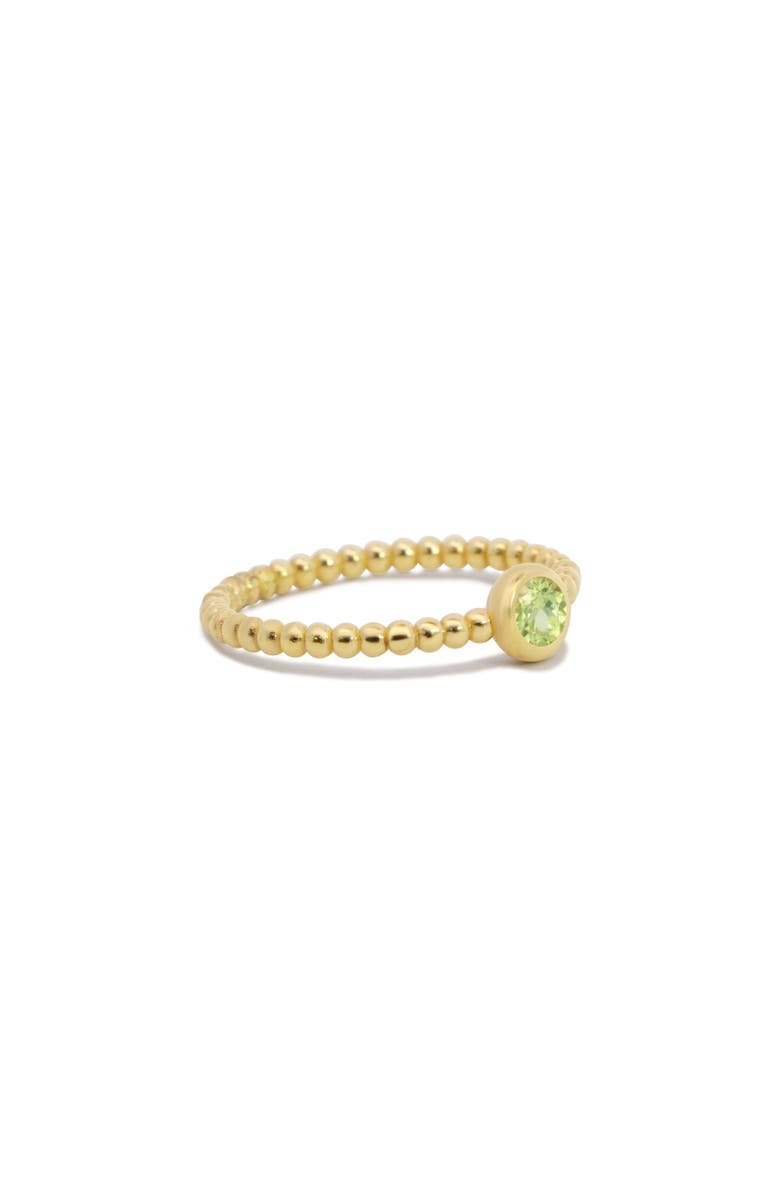 The Lovery Fine Jewelry Gold Beaded Peridot Ring, Alternate, color, Perdiot