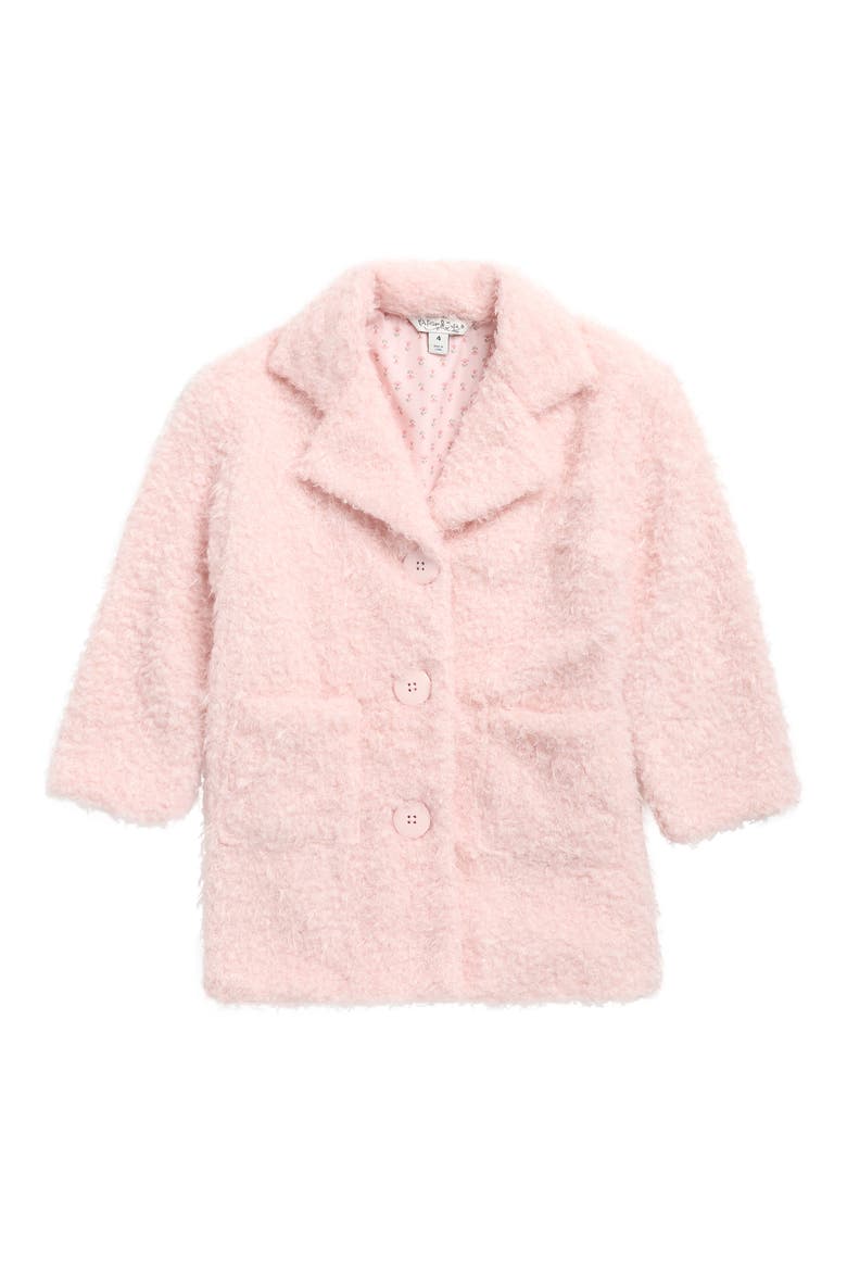 Kids' Nicole Faux Fur Teddy Bear Coat, Main, color, PINK