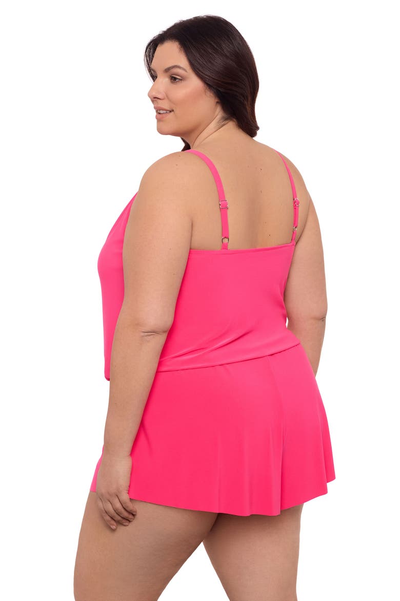 Plus Size Keyhole Blouson Slimming Swimsuit Romper with Pockets, Alternate, color, Rose Quartz