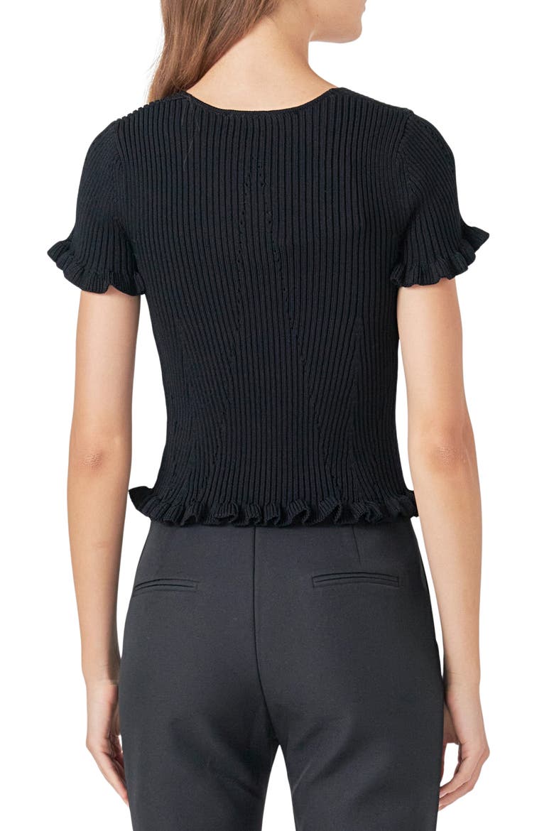 Lettuce Edge Rib Top, Alternate, color, BLACK