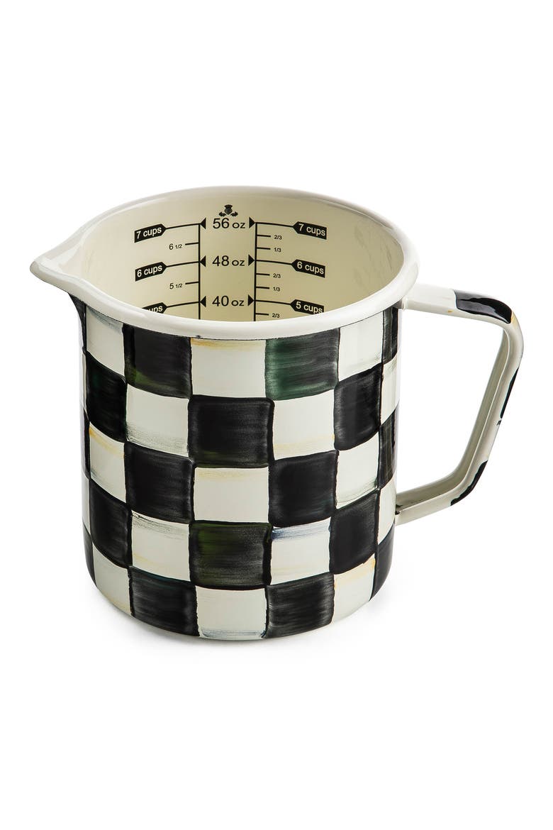 Courtly Check Enameled Steep 7-Cup Measure, Main, color, BLACK/ WHITE