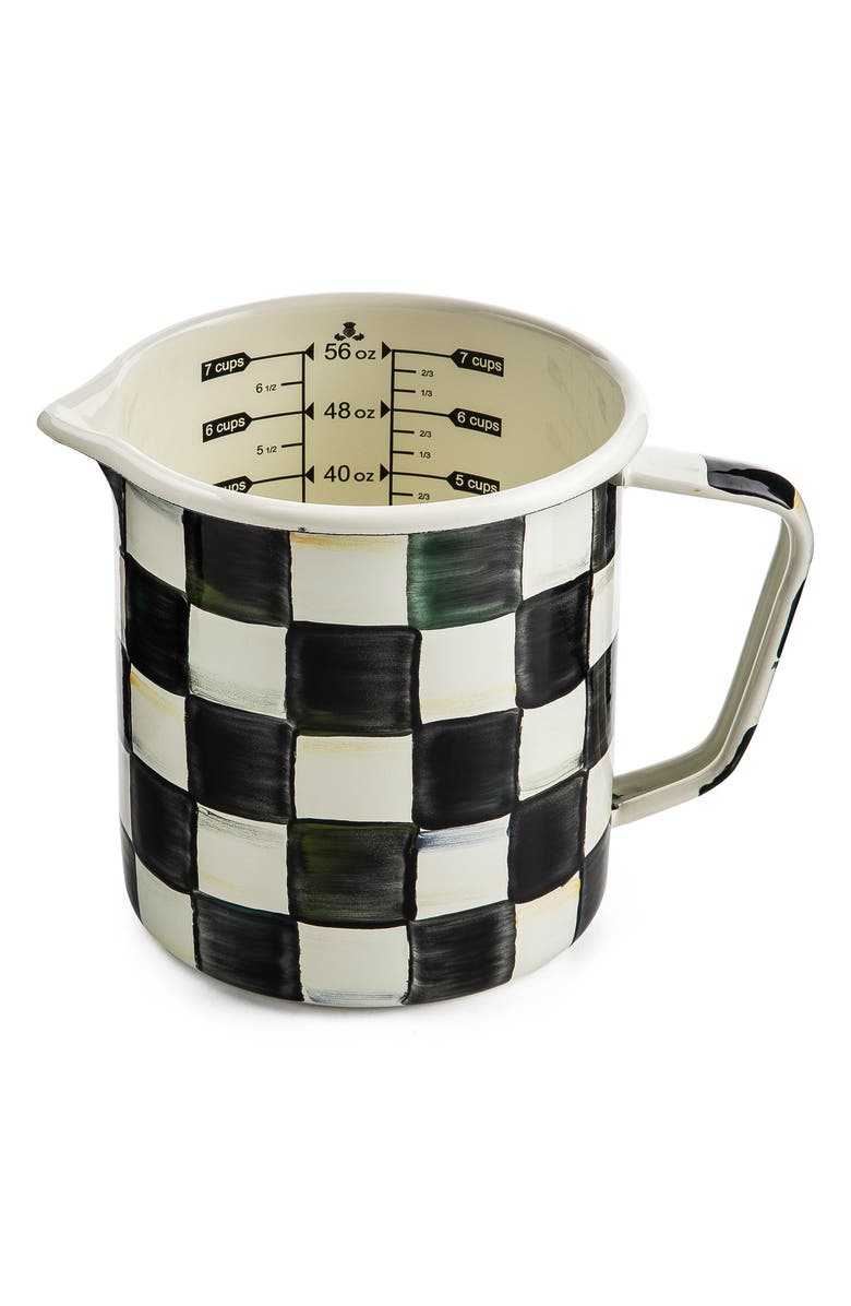 MACKENZIE CHILDS Courtly Check Enameled Steep 7-Cup Measure, Main, color, Black/ White