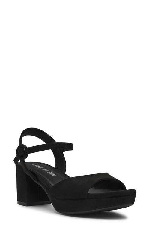 Shop Anne Klein Piper Ankle Strap Platform Sandal In Black Suede